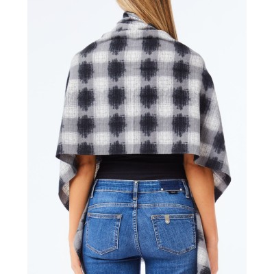 PONCHO STAMPATA C/SPILLA