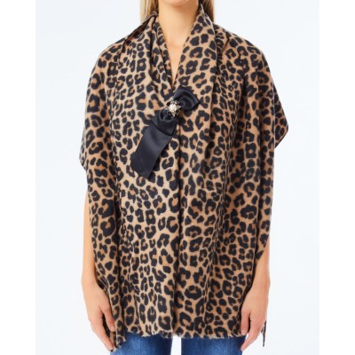 PONCHO STAMPATA C/SPILLA