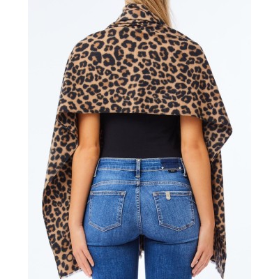 PONCHO STAMPATA C/SPILLA